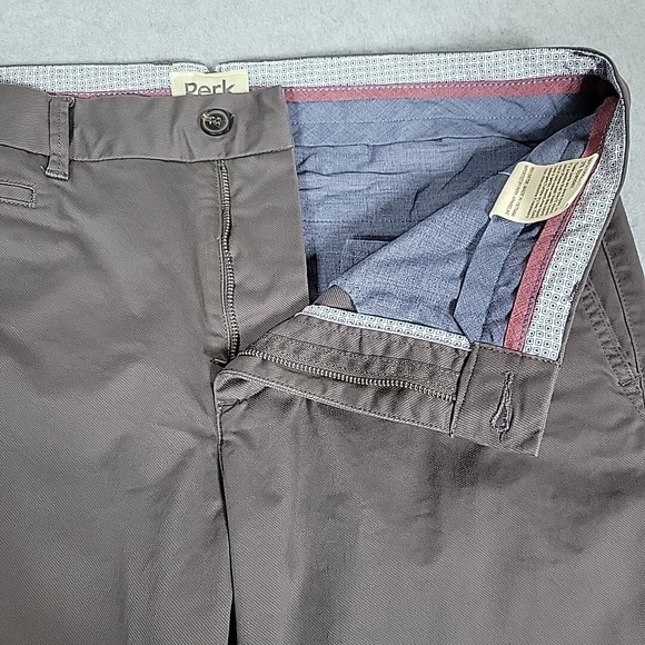 Perk Pants Men's 35 x 30 Feel Good Chinos Coffee Brown Slim Fit + Stretch Office - Picture 12 of 14